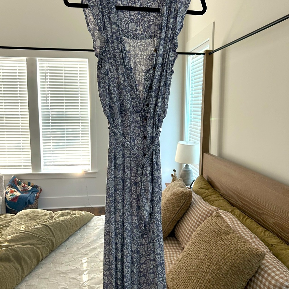 Sonoma Blue Floral Midi Dress